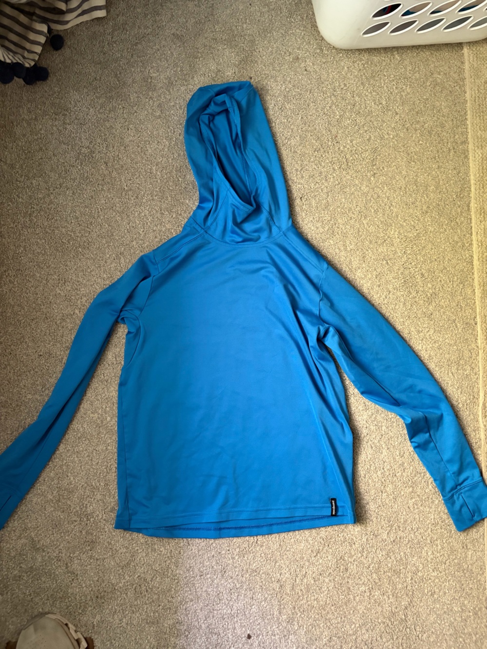 Patagonia Kids Long Sleeve Hooded Tee in Bright Blue